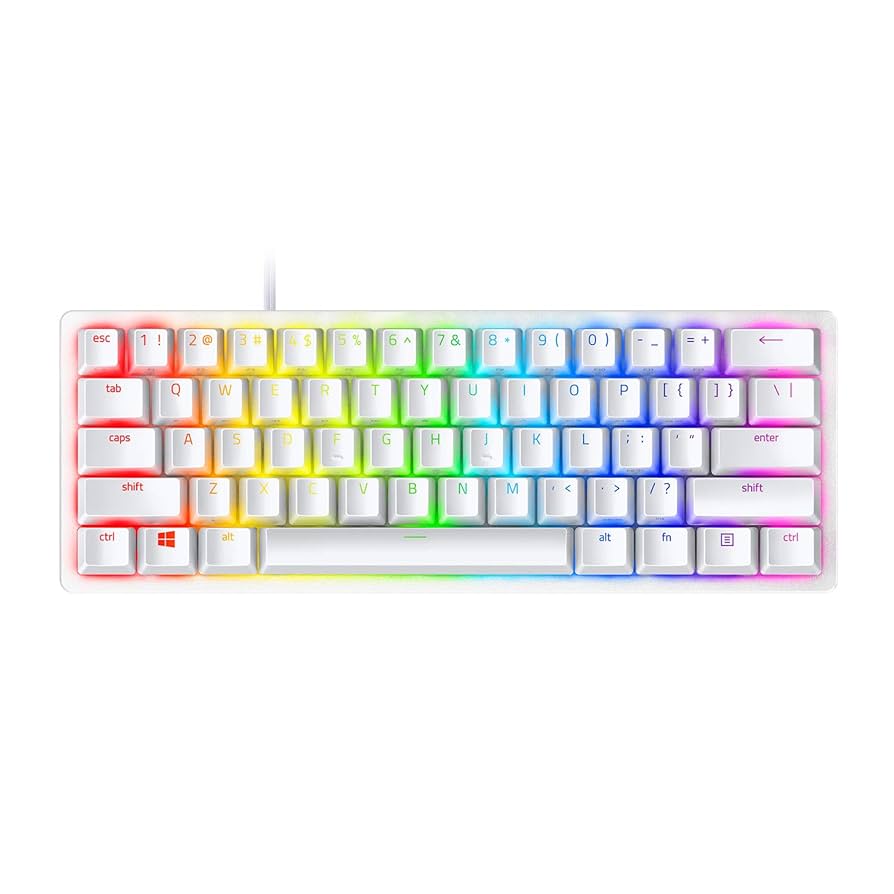"USED" Razer huntsman mini red optical switches in white